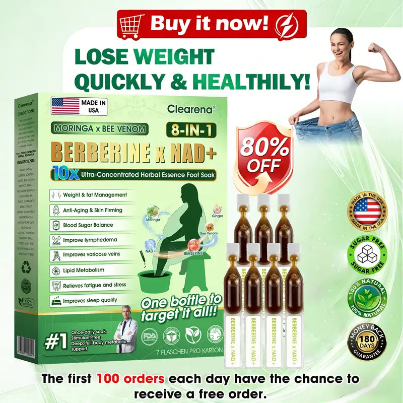 ⭐🧑‍⚕️ 𝐂𝐥𝐞𝐚𝐫𝐞𝐧𝐚® Moringa · Bee Venom · Berberine × NAD+ Eight-in-one 10× Ultra-Concentrated Herbal Essence Foot Soak — 𝐎𝐧𝐜𝐞 𝐃𝐚𝐢𝐥𝐲, 𝐕𝐢𝐬𝐢𝐛𝐥𝐞 𝐑𝐞𝐬𝐮𝐥𝐭𝐬 𝐢𝐧 𝟕 𝐃𝐚𝐲𝐬 (Copy)