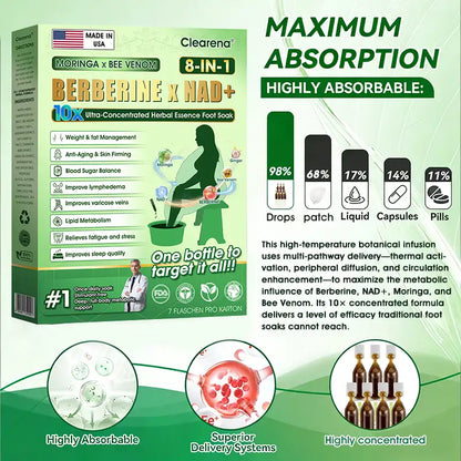 ⭐🧑‍⚕️ 𝐂𝐥𝐞𝐚𝐫𝐞𝐧𝐚® Moringa · Bee Venom · Berberine × NAD+ Eight-in-one 10× Ultra-Concentrated Herbal Essence Foot Soak — 𝐎𝐧𝐜𝐞 𝐃𝐚𝐢𝐥𝐲, 𝐕𝐢𝐬𝐢𝐛𝐥𝐞 𝐑𝐞𝐬𝐮𝐥𝐭𝐬 𝐢𝐧 𝟕 𝐃𝐚𝐲𝐬 (Copy)